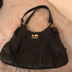 Authentic Coach shoulder black bag w/red interior